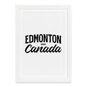 Edmonton, Alberta, Canada – Lettrage vintage - Affiche encadrée (27 × 37 cm) - blanc - Devant
