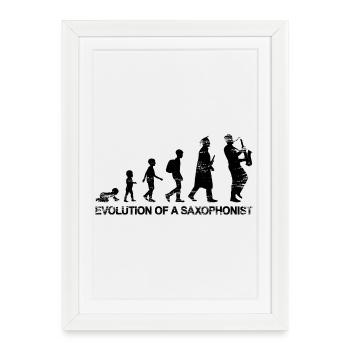 Développement d’un saxophoniste - Affiche encadrée (27 × 37 cm) - blanc - Devant