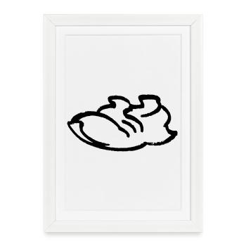Running Shoe Contour - Framed poster (27 × 37 cm) - white - Front