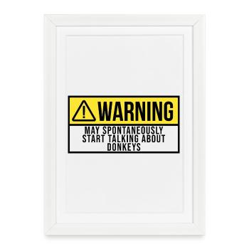 Âne Âne Âne - Affiche encadrée (27 × 37 cm) - blanc - Devant