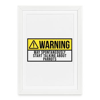 Perroquet Perroquet Perroquet - Affiche encadrée (27 × 37 cm) - blanc - Devant