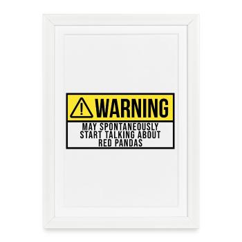 Panda rouge Panda Panda rouge Panda rouge Panda - Affiche encadrée (27 × 37 cm) - blanc - Devant