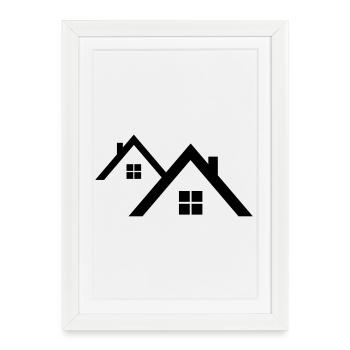 Toit - Affiche encadrée (27 × 37 cm) - blanc - Devant