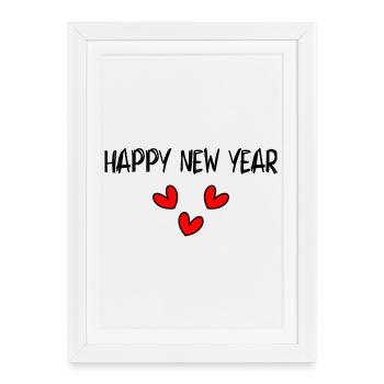HAPPY NEW YEAR. NEW YEAR'S EVE. NEW YEAR - Framed poster (27 × 37 cm) - white - Front