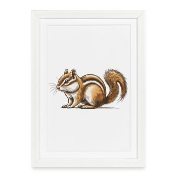 Chipmunk - Framed poster (27 × 37 cm) - white - Front
