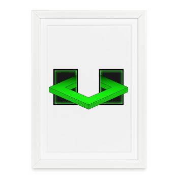 Illusion géométrique - Affiche encadrée (27 × 37 cm) - blanc - Devant