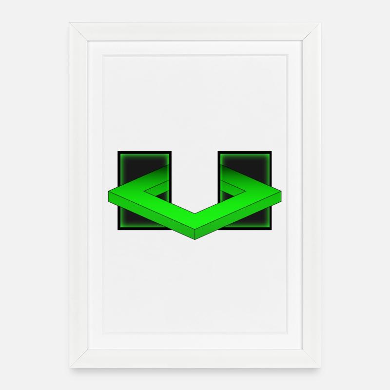 Geometric illusion - Framed poster (27 × 37 cm) - white