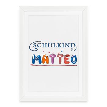 L’écolier Matteo - Affiche encadrée (27 × 37 cm) - blanc - Devant