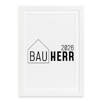 Constructeur avec maison 2026 - Affiche encadrée (27 × 37 cm) - blanc - Devant