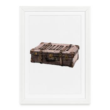 Valise d'aventure au design explorateur - Affiche encadrée (27 × 37 cm) - blanc - Devant
