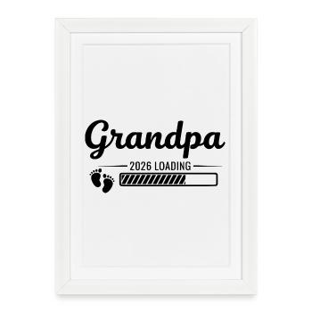Papy 2026 Chargement - Affiche encadrée (27 × 37 cm) - blanc - Devant