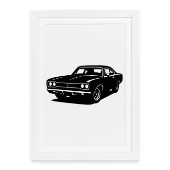Muscle Car - Affiche encadrée (27 × 37 cm) - blanc - Devant