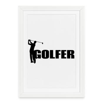 Golfeur - Affiche encadrée (27 × 37 cm) - blanc - Devant