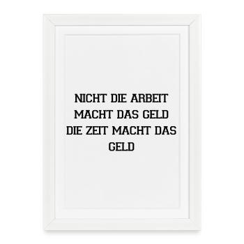Le temps gagne de l’argent Faute de frappe - Affiche encadrée (27 × 37 cm) - blanc - Devant
