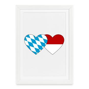 Cœur du drapeau du Bayern Monaco - Affiche encadrée (27 × 37 cm) - blanc - Devant