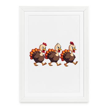 Bébé dinde de Thanksgiving - Affiche encadrée (27 × 37 cm) - blanc - Devant