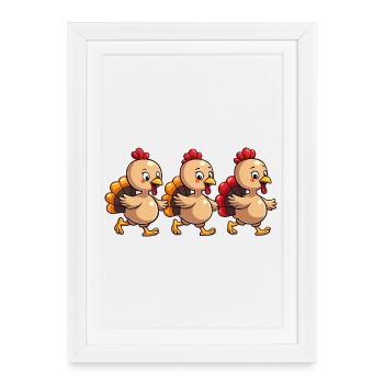 Bébé dinde de Thanksgiving - Affiche encadrée (27 × 37 cm) - blanc - Devant