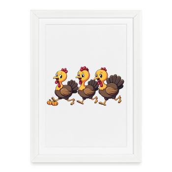 Bébé dinde de Thanksgiving - Affiche encadrée (27 × 37 cm) - blanc - Devant