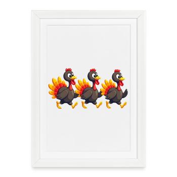 Bébé dinde de Thanksgiving - Affiche encadrée (27 × 37 cm) - blanc - Devant