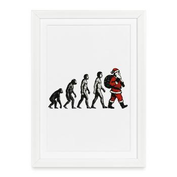 funny Santa Claus T-shirt Christmas gift - Framed poster (27 × 37 cm) - white - Front
