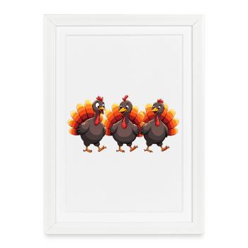 Bébé dinde de Thanksgiving - Affiche encadrée (27 × 37 cm) - blanc - Devant