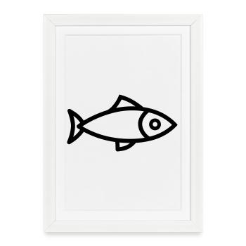 hareng - Affiche encadrée (27 × 37 cm) - blanc - Devant