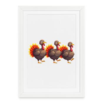 Thanksgiving Turkey Baby - Framed poster (27 × 37 cm) - white - Front