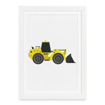 Excavator - Framed poster (27 × 37 cm) - white - Front