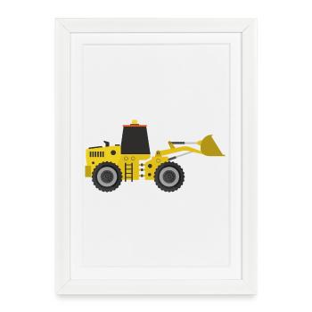 Excavator - Framed poster (27 × 37 cm) - white - Front