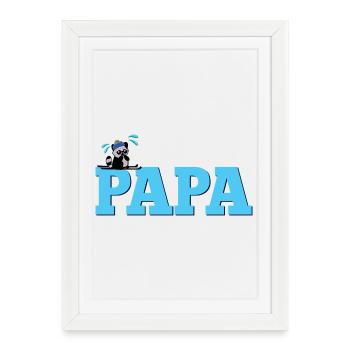 Père skieur passionné de sports d’hiver - Affiche encadrée (27 × 37 cm) - blanc - Devant