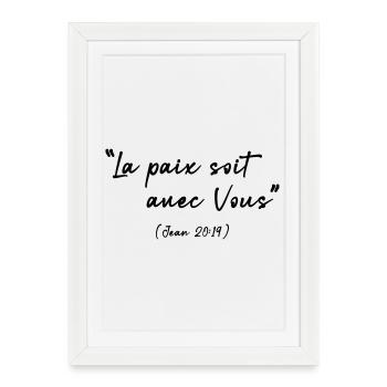 La paix soit avec Vous (Jean 20:19) - Affiche encadrée (27 × 37 cm) - blanc - Devant