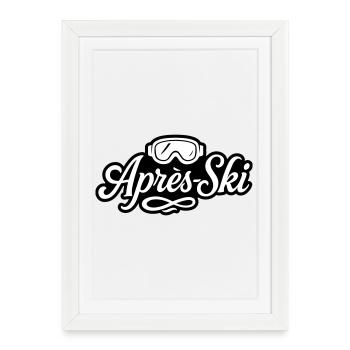 Lunettes de ski après ski Piste - Affiche encadrée (27 × 37 cm) - blanc - Devant