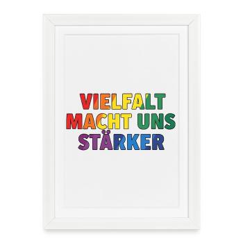 La diversité nous rend plus forts – Regenbogen Design - Affiche encadrée (27 × 37 cm) - blanc - Devant