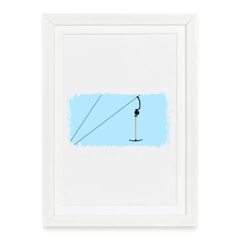 Ankerlift | Lift-me, ski, sports d’hiver, forfaits ski - Affiche encadrée (27 × 37 cm) - blanc - Devant