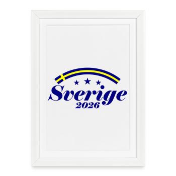 Suède 2026 Sverige - Affiche encadrée (27 × 37 cm) - blanc - Devant