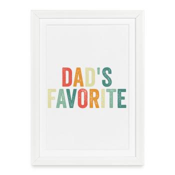 Enfant préféré Le préféré de papa drôle - Affiche encadrée (27 × 37 cm) - blanc - Devant
