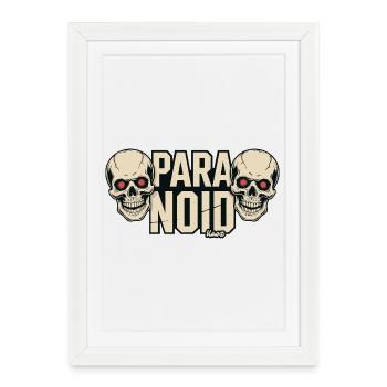 Duo Crâne Paranoïaque - Affiche encadrée (27 × 37 cm) - blanc - Devant