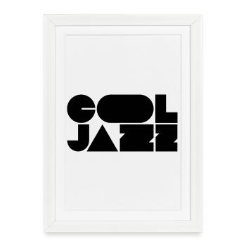 Logo jazz audacieux et cool - Affiche encadrée (27 × 37 cm) - blanc - Devant