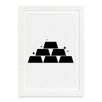 Gold bullion - Framed poster (27 × 37 cm) - white - Front