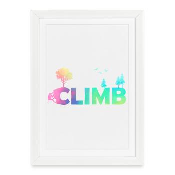 Escalade en pente Escalade nature - Affiche encadrée (27 × 37 cm) - blanc - Devant