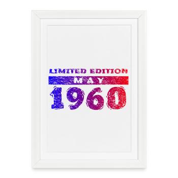 66th Birthday Limited Edition 05/1960 - Framed poster (27 × 37 cm) - white - Front