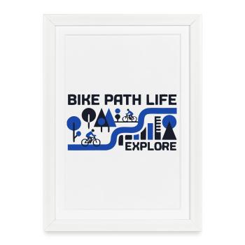 Paysages épiques de la randonnée cyclable - Affiche encadrée (27 × 37 cm) - blanc - Devant