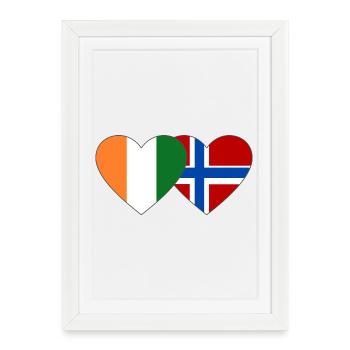 Cœur du drapeau de la Côte d’Ivoire et de la Norvège - Affiche encadrée (27 × 37 cm) - blanc - Devant