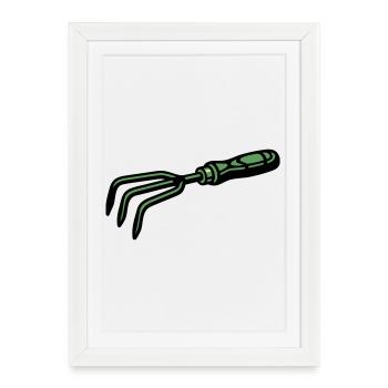 Garden Claw Hand Cultivator Icon - Framed poster (27 × 37 cm) - white - Front