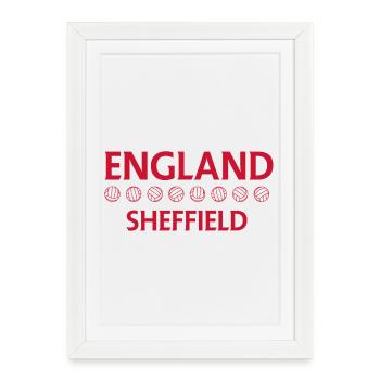 England Sheffield Crest Art - Framed poster (27 × 37 cm) - white - Front