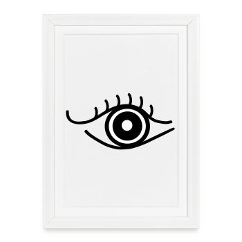 Auge_sw - Framed poster (27 × 37 cm) - white - Front
