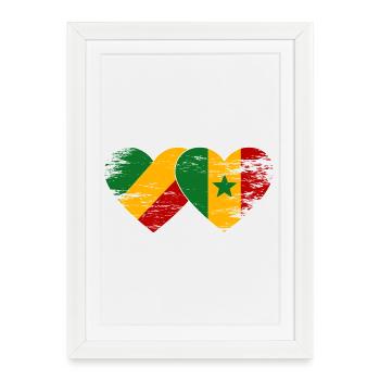 Drapeau Congo-Sénégal utilisé - Affiche encadrée (27 × 37 cm) - blanc - Devant