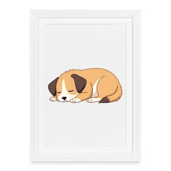 sleeping dog - Framed poster (27 × 37 cm) - white - Front