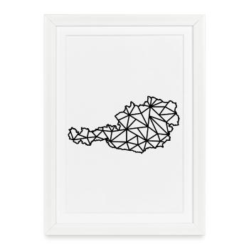 Austria - Framed poster (27 × 37 cm) - white - Front