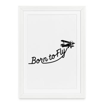 Né pour voler - Affiche encadrée (27 × 37 cm) - blanc - Devant